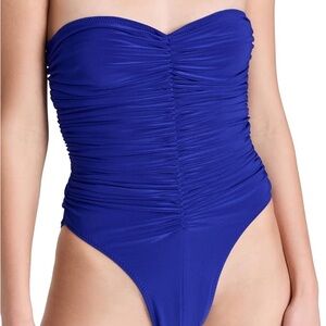 NORMA KAMALI slinky Marissa cobalt one piece. Size XS!